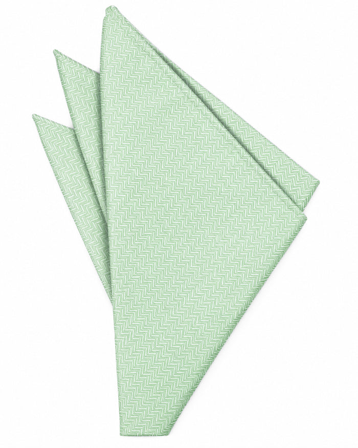 Pistachio Herringbone Pocket Square