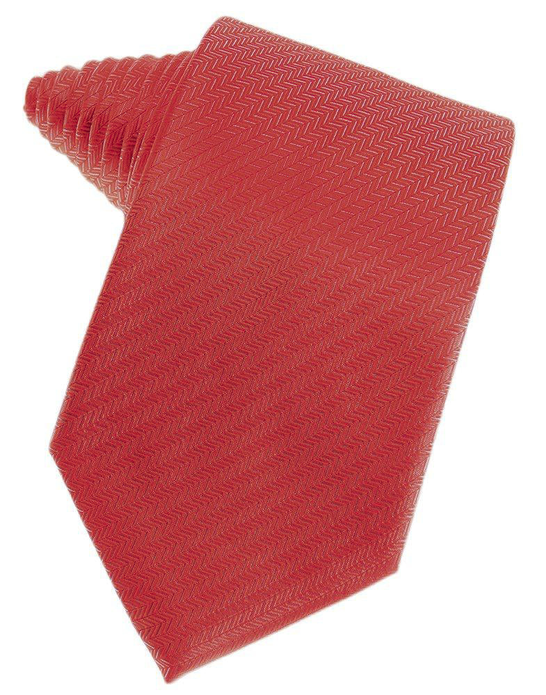 Persimmon Herringbone Self-Tie Long Tie