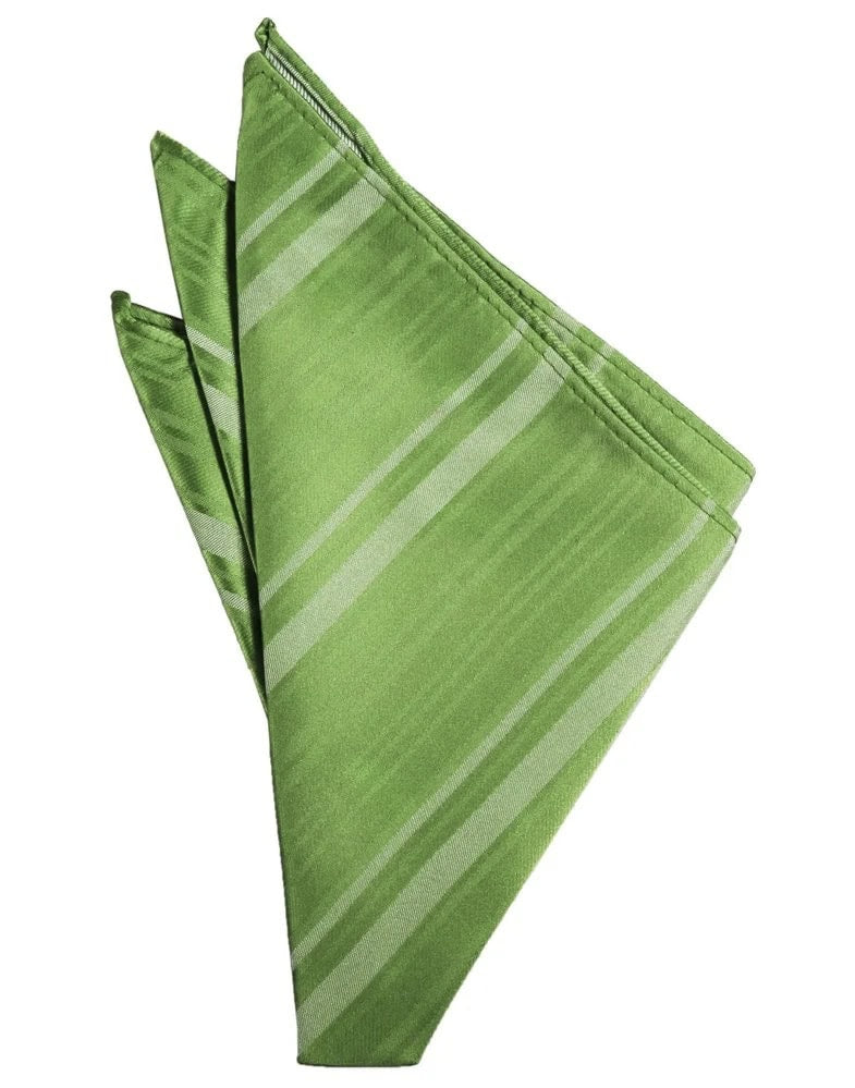 Clover Striped Satin Pocket Square