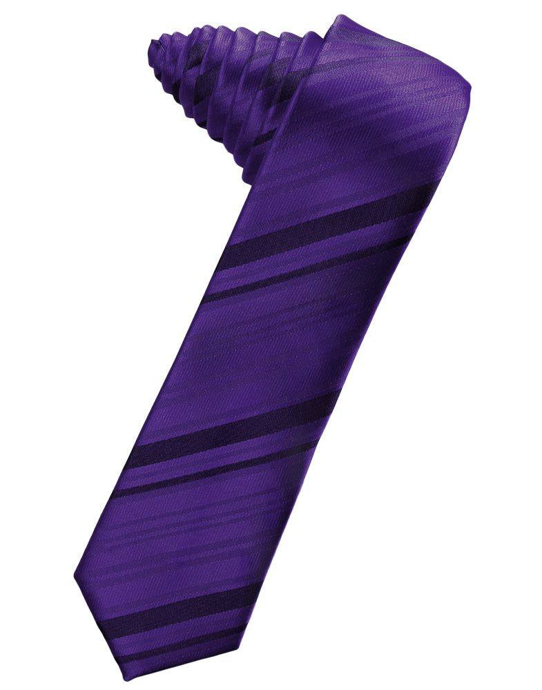 Purple Striped Self-Tie Skinny Tie