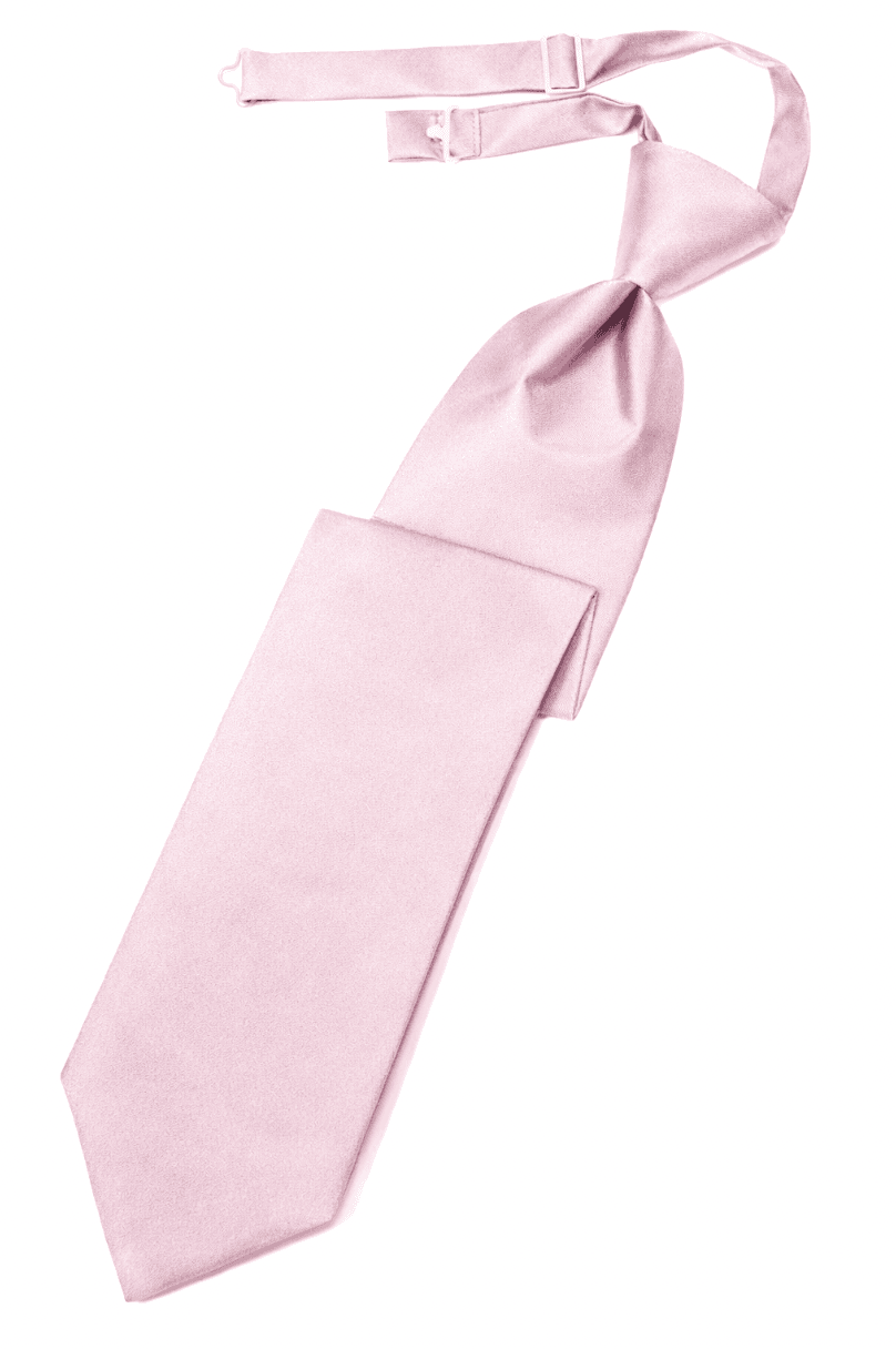 Pink Solid Satin Long Tie