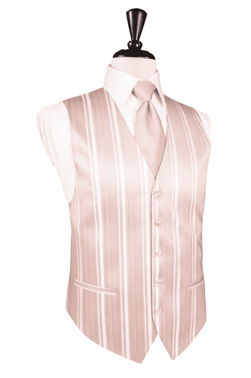 Blush Striped Satin Vest