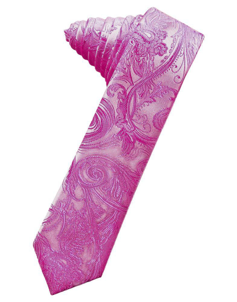 Fuchsia Tapestry Skinny Suit Tie