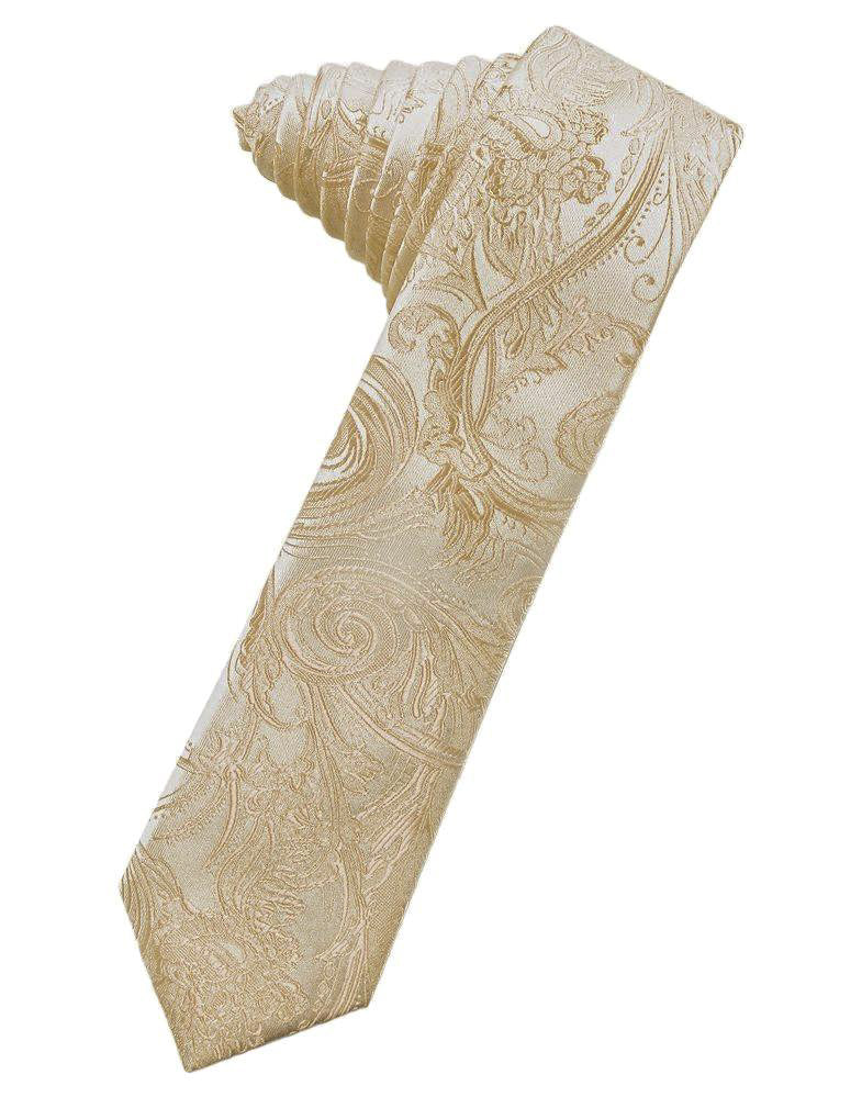 Golden Tapestry Self-Tie Skinny Tie