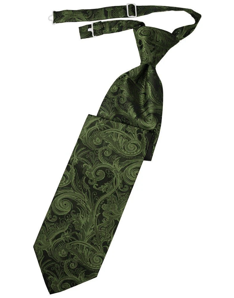 Moss Tapestry Pre-Tied Long Tie