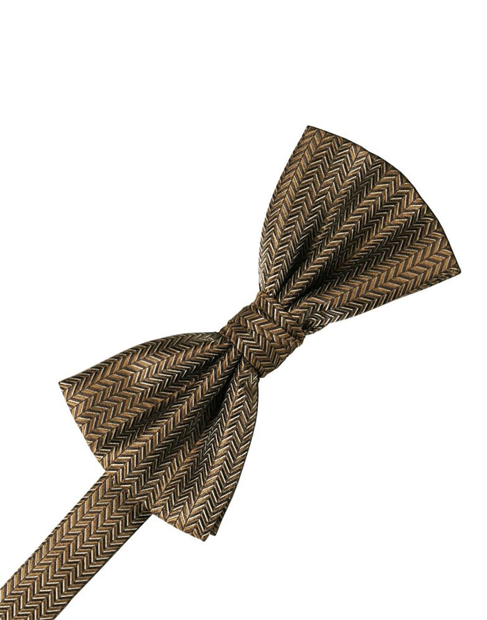 Mocha Herringbone Bowtie