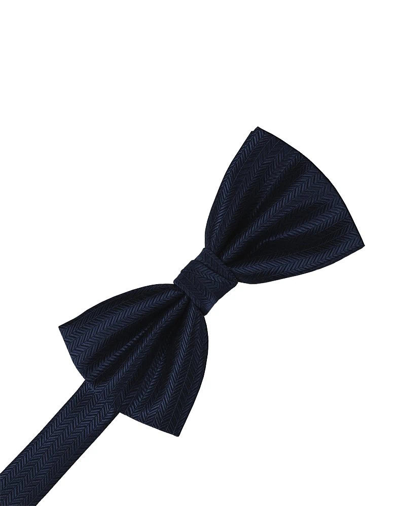 Navy Herringbone Bowtie