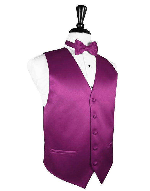 Cassis Solid Satin Vest