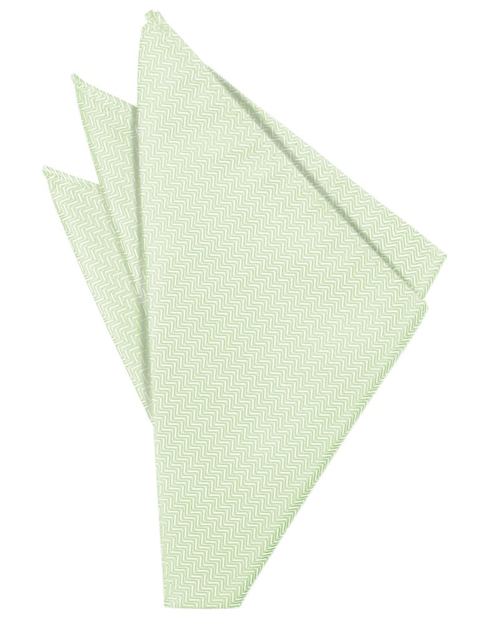 Pistachio Herringbone Pocket Square - Tuxedo Club