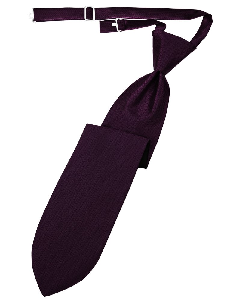 Raisin Herringbone Long Tie