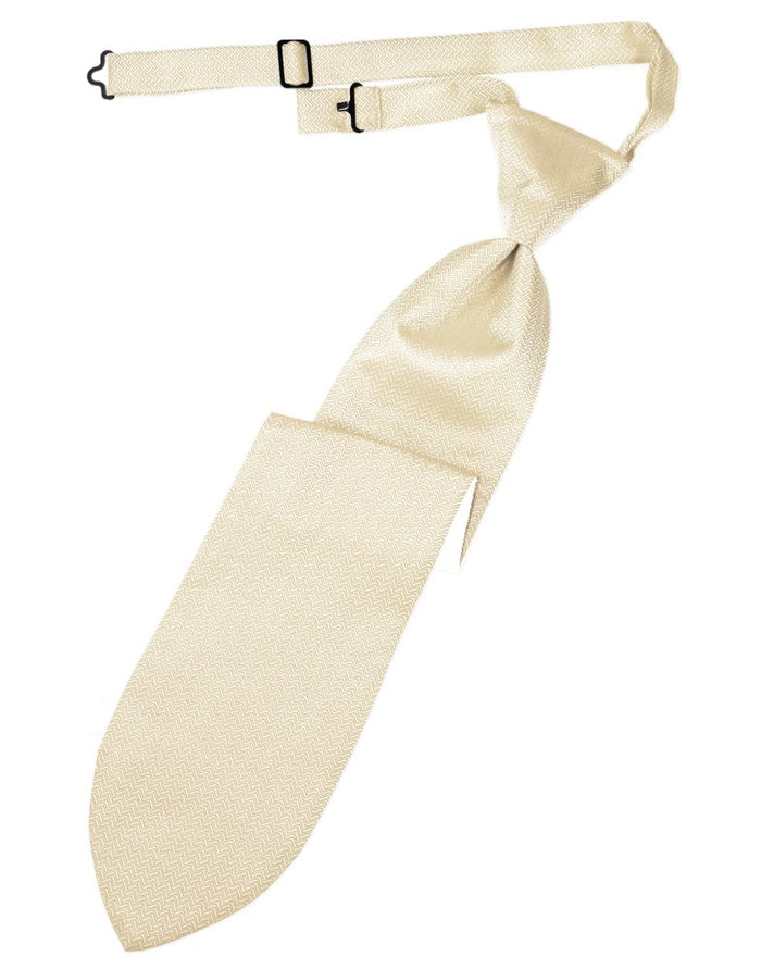 Sand Herringbone Long Tie