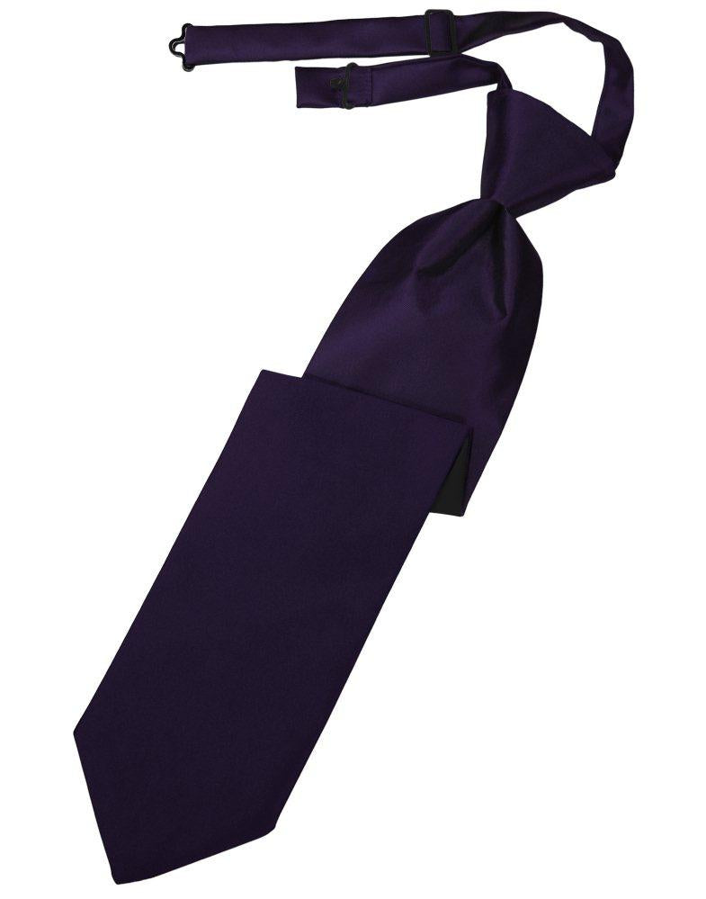 Lapis Solid Satin Long Tie