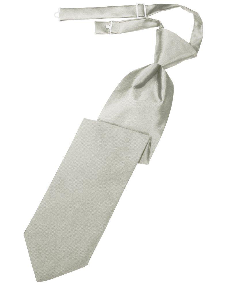 Platinum Solid Satin Long Tie