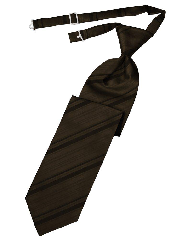 Truffle Striped Satin Long Tie