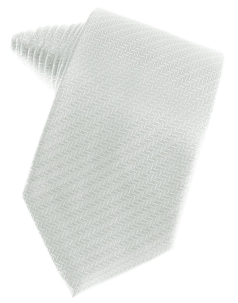 Platinum Herringbone Suit Tie
