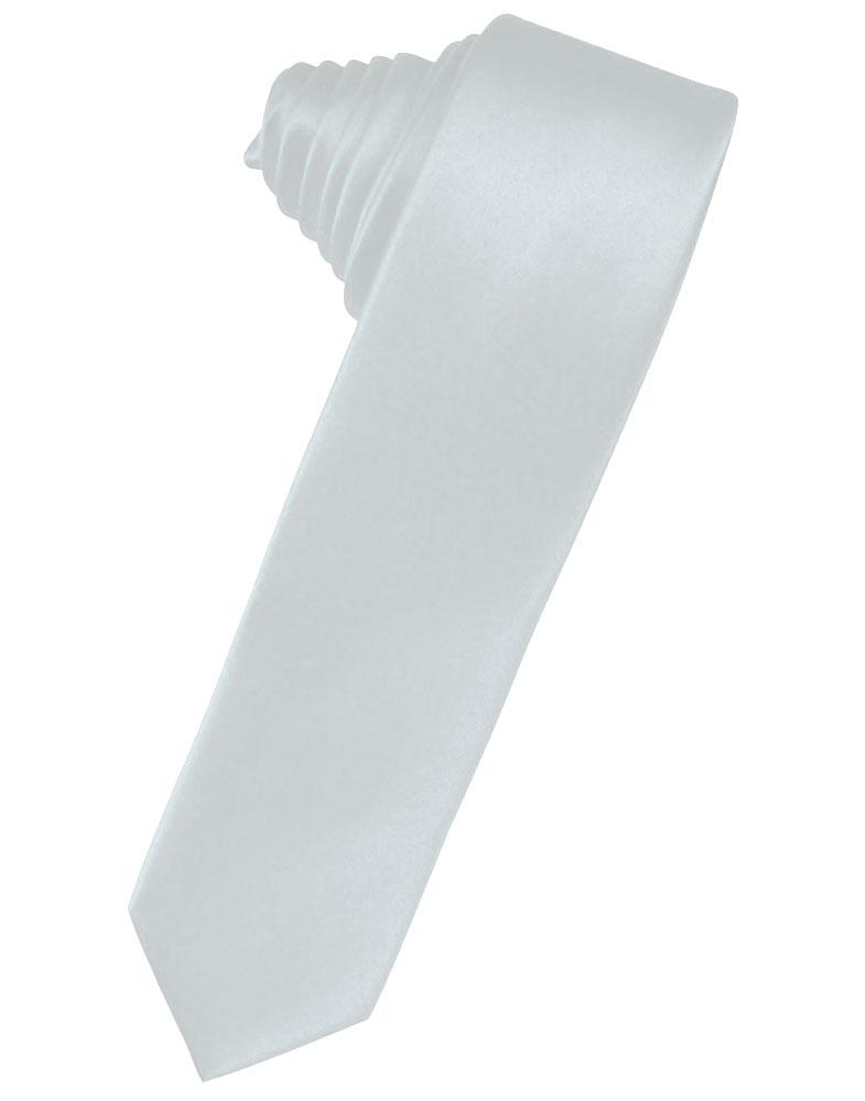 Seaglass Blue Solid Satin Skinny Suit Tie