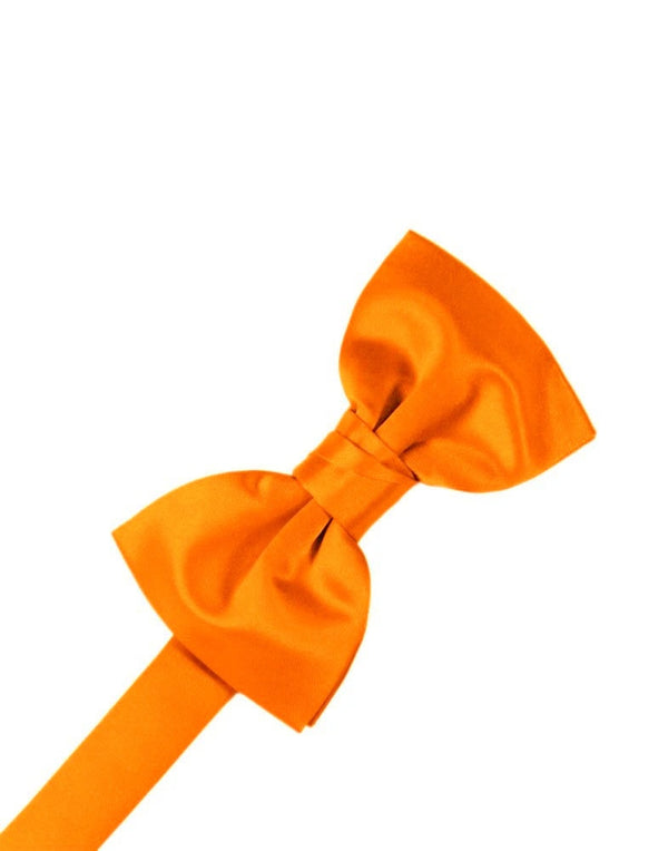 Tangerine Solid Satin Bowtie