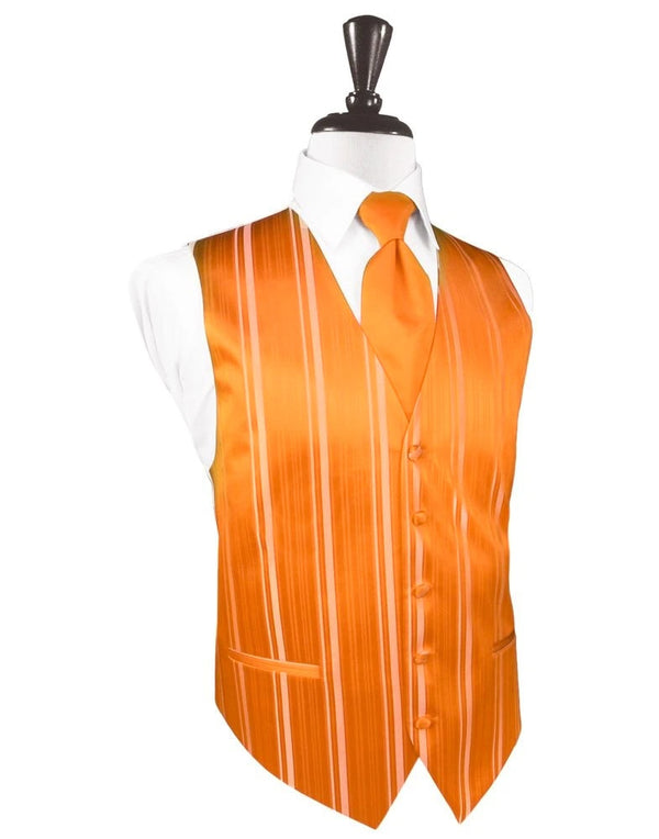 Tangerine Striped Satin Vest