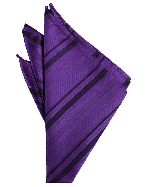 Purple Striped Pocket Square