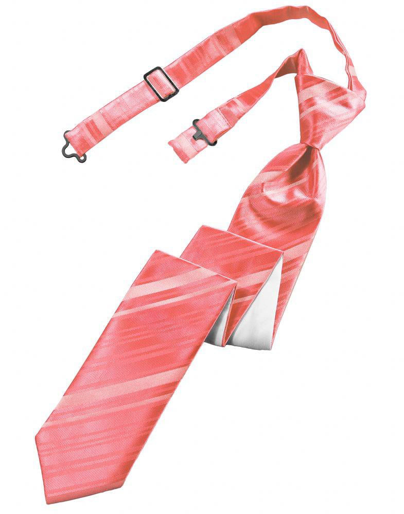 Coral Reef Striped Satin Skinny Tie