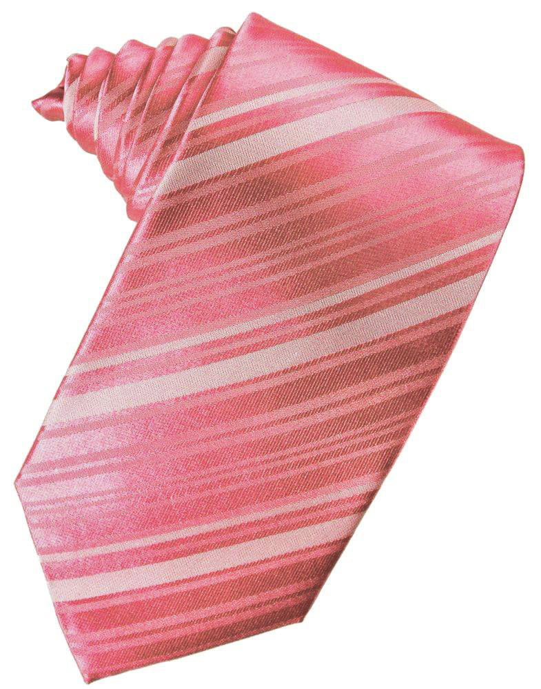 Coral Reef Striped Satin Suit Tie