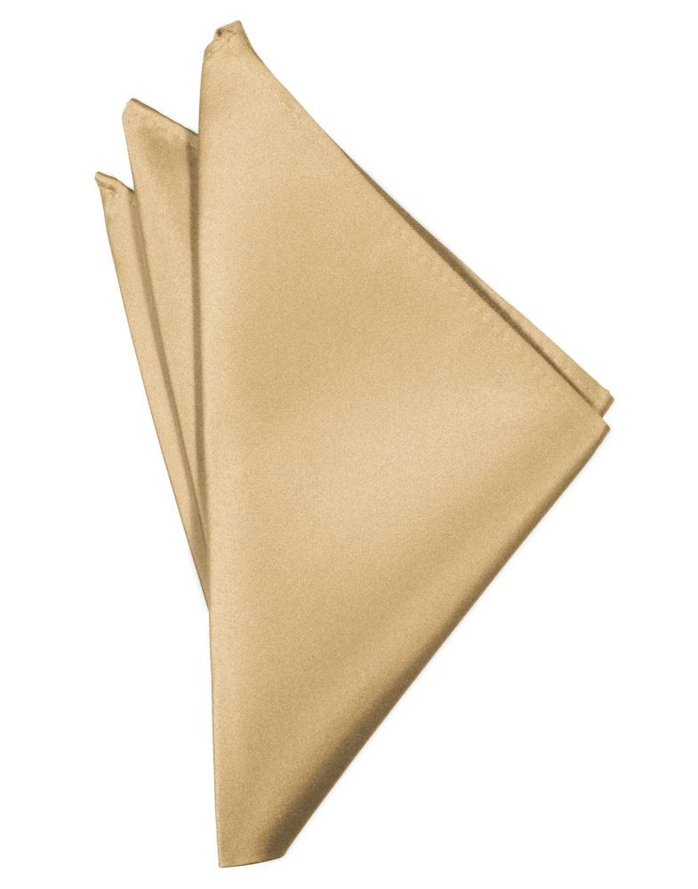 Golden Solid Satin Pocket Square