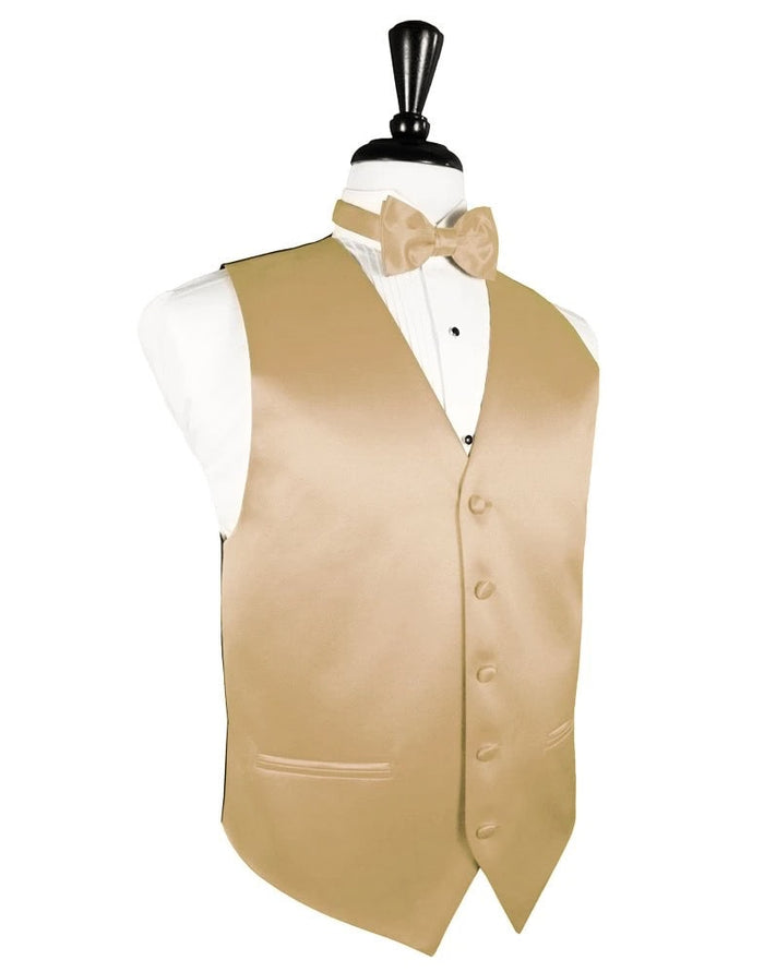 Golden Solid Satin Vest