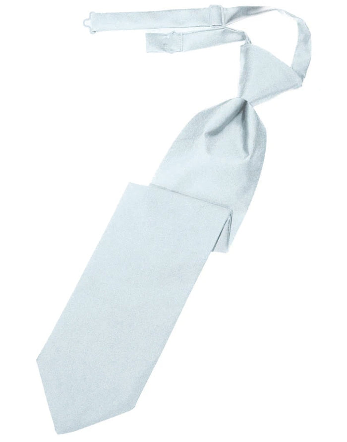 Seaglass Blue Solid Satin Long Tie