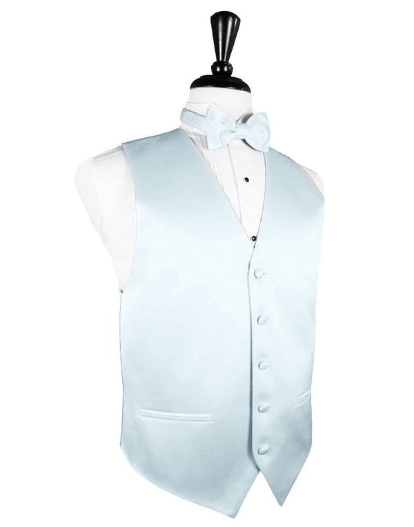 Seaglass Blue Solid Satin Vest