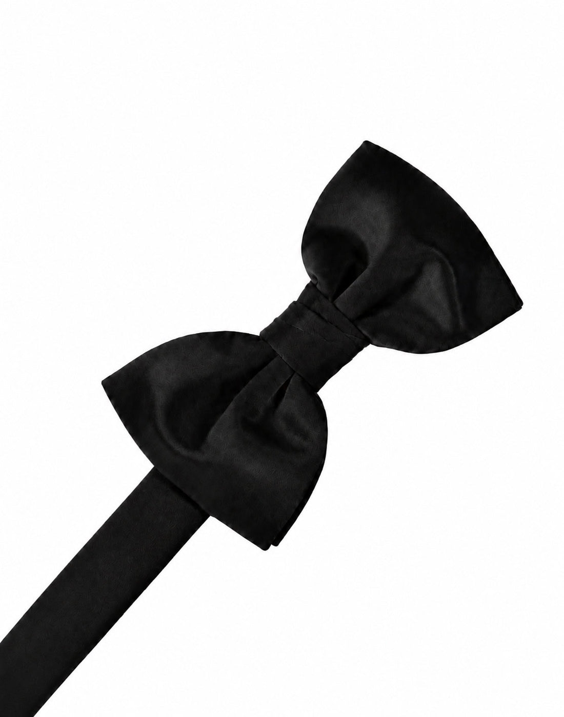 Black Solid Satin Bowtie