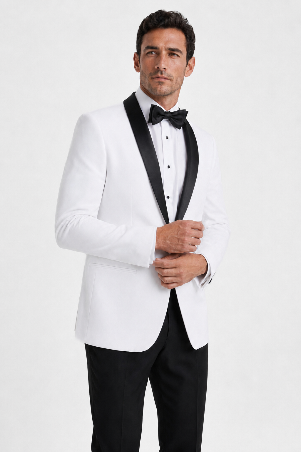 Bright White & Black Shawl Tuxedo