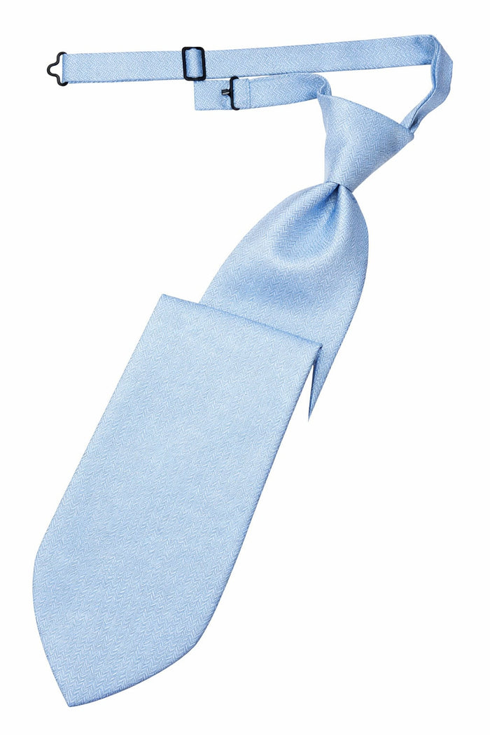 Powder Blue Herringbone Long Tie