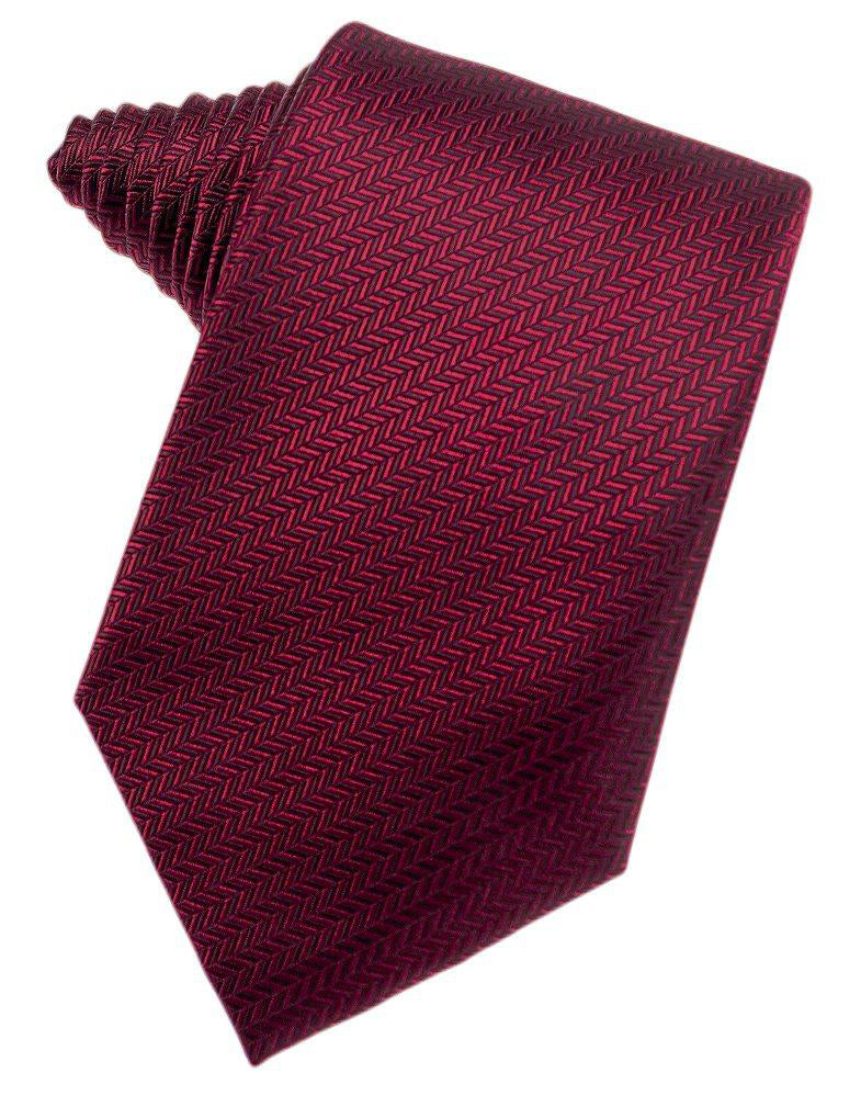 Claret Herringbone Self-Tie Long Tie