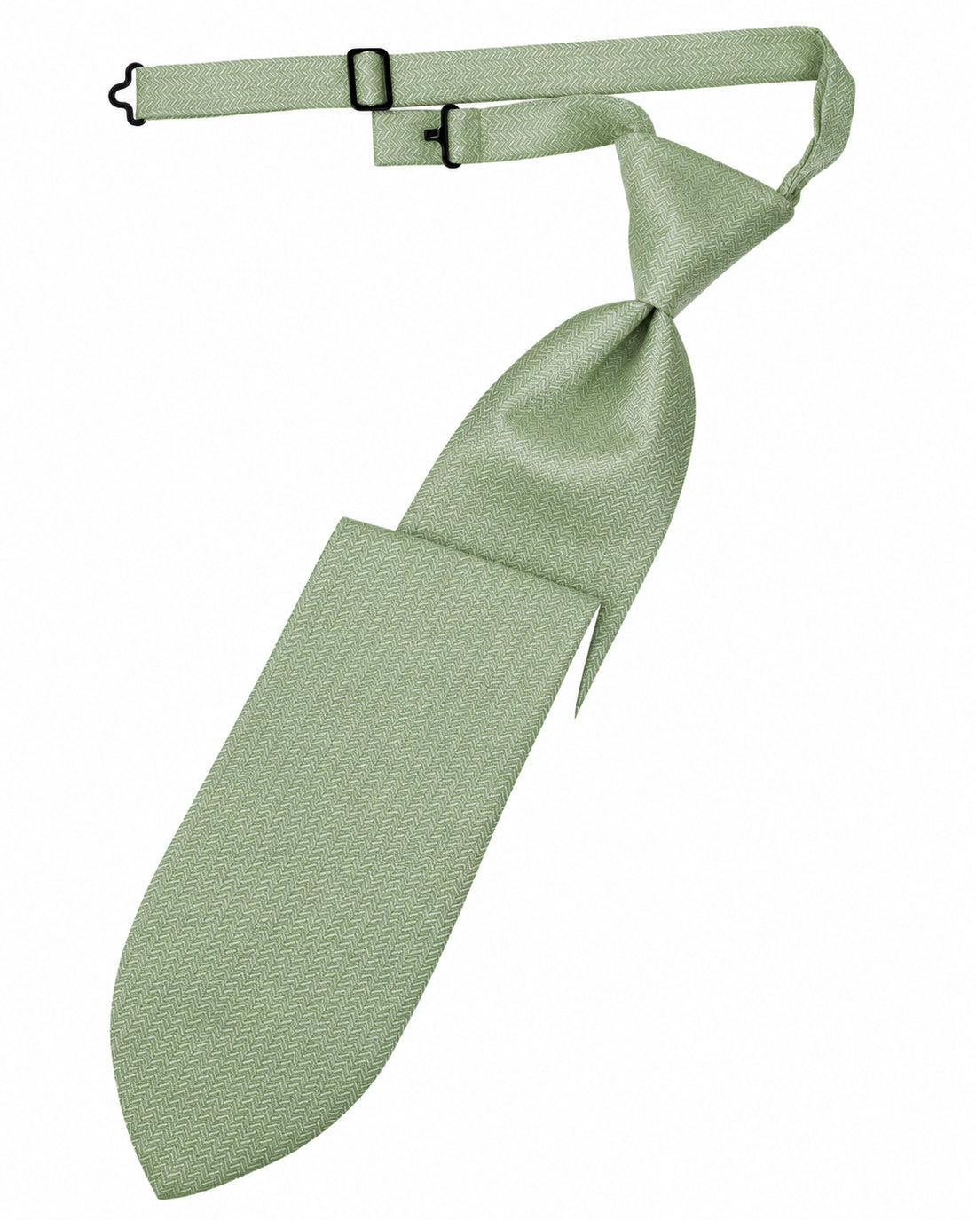 Mint Herringbone Pre-Tied Long Tie