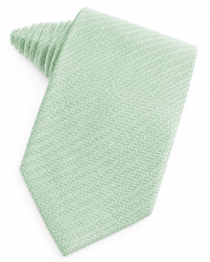 Pistachio Herringbone Self-Tie Long Tie