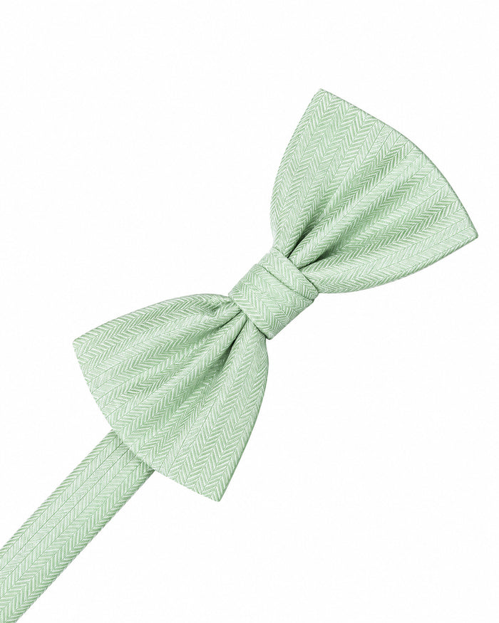 Pistachio Herringbone Pre-Tied Bowtie