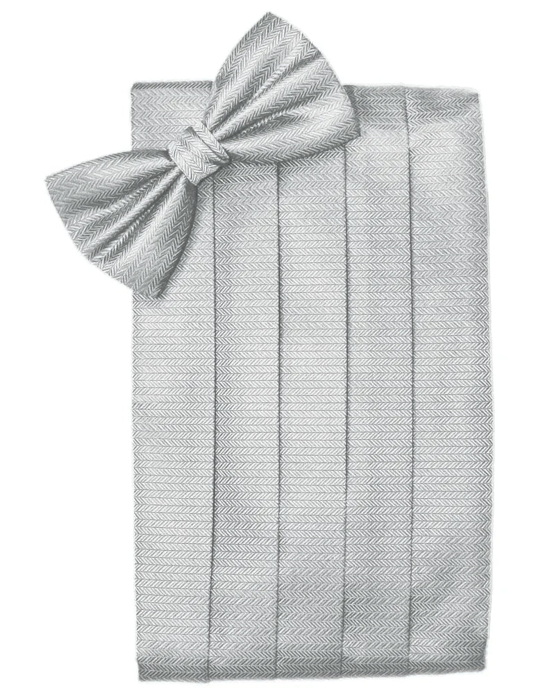 Platinum Herringbone Cummerbund