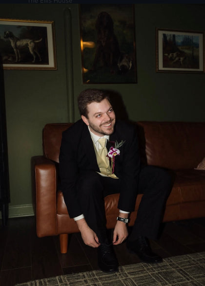 Black Notch Tuxedo worn by a Tuxedo Club customer