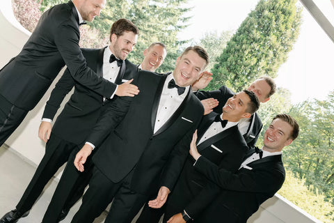 Wedding party in tuxedos