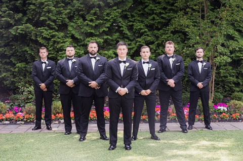 Wedding party in tuxedos