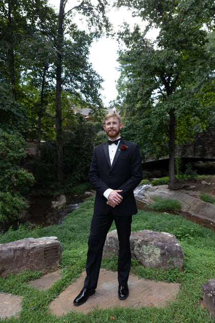 Black Notch Tuxedo worn by a Tuxedo Club customer