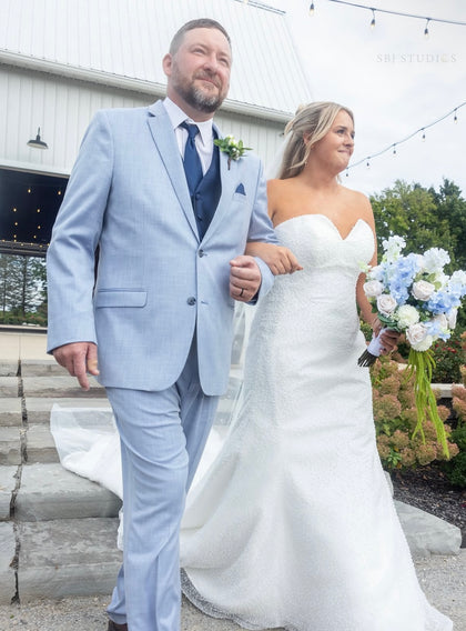 Oxford Blue Suit worn by a Tuxedo Club customer