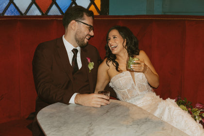 Burgundy Suit worn by a Tuxedo Club customer
