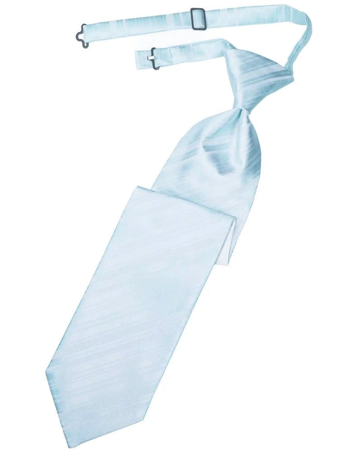 Light Blue Striped Satin Long Tie