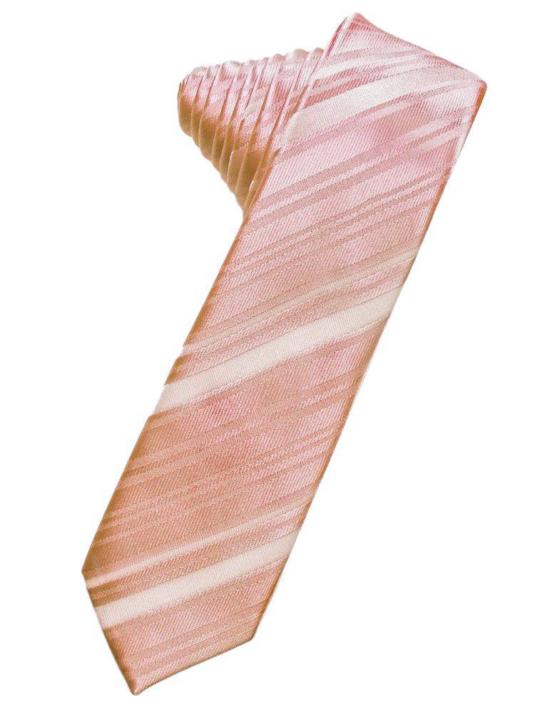 Coral Striped Self-Tie Skinny Tie