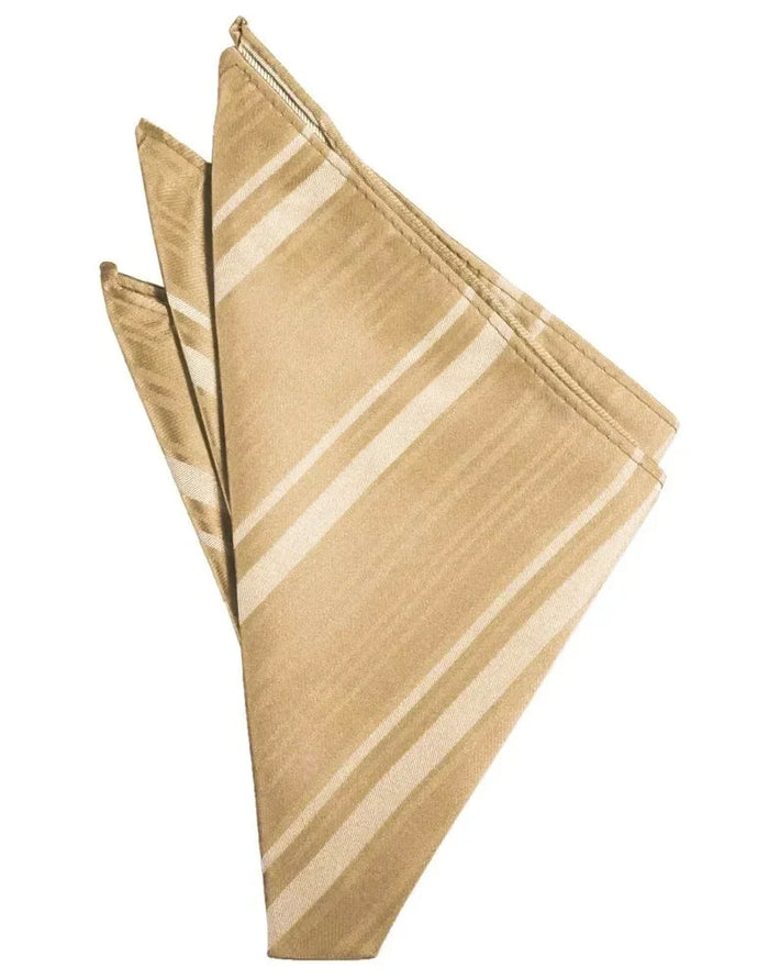 Golden Striped Pocket Square