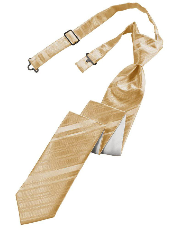 Golden Striped Pre-Tied Skinny Tie