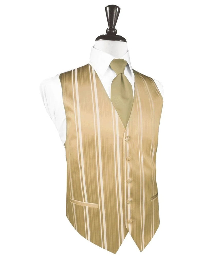 Golden Striped Satin Vest