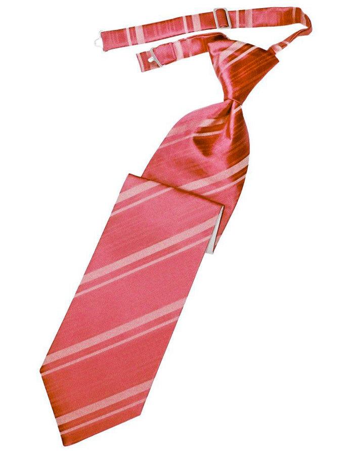 Guava Striped Pre-Tied Long Tie