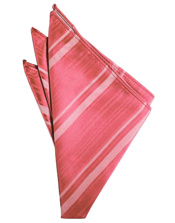Guava Striped Pocket Square